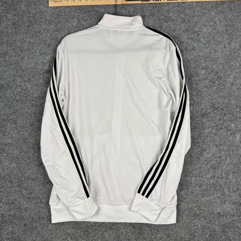 Adidas Track Jacket Mens Size M White Black Stripe Primegreen Full Zip Athletic
